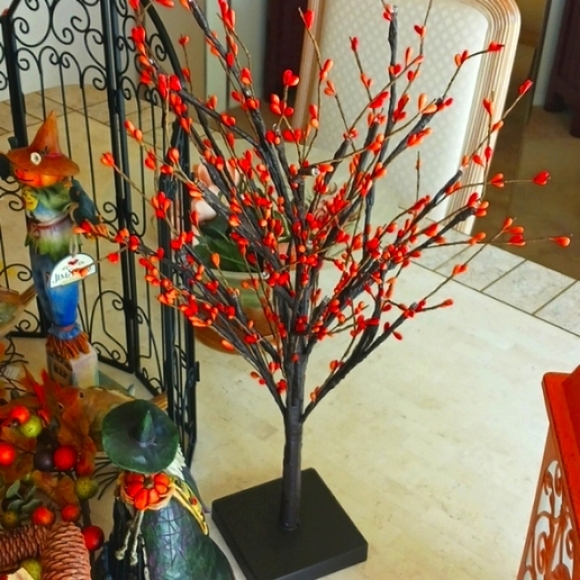 Autumn  Harvest decor/ lighted pip berry tree by valeri/Qvc,24" tall, brand new - Picture 4 of 10